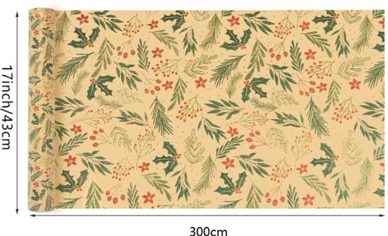 2 rullar julklappspapper i kraftpapper (43x300cm)