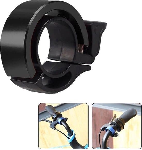 Cykelklokke - Klassisk aluminium sprød ring - 22mm diameter - Sort