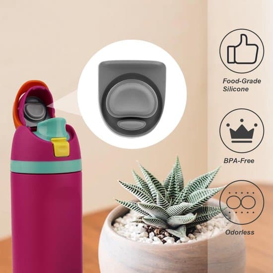 Ersättningsproppar i silikon för Owala FreeSip 24-40 vattenflasklock (3-pack) - Grå