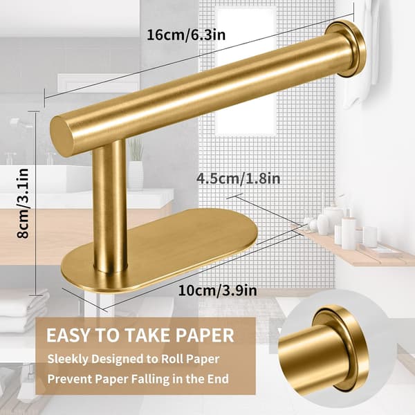 Vægmonteret toiletpapirholder i rustfrit stål (børstet guld)