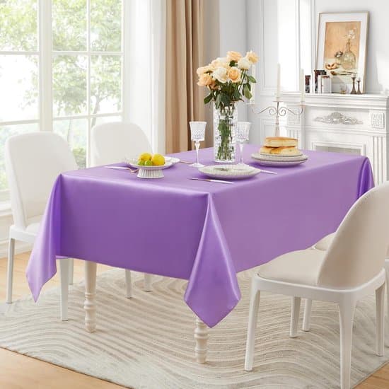 Lilla polyester rektangulær dug til bryllupper, banketter og hotelindretning, 152x213cm