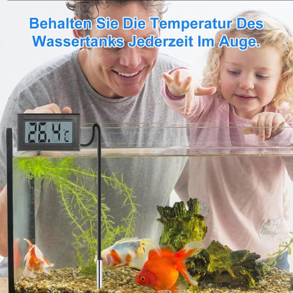 6-pak Mini LCD Digitale Temperaturmålere med Prober (-50°C til +110°C)