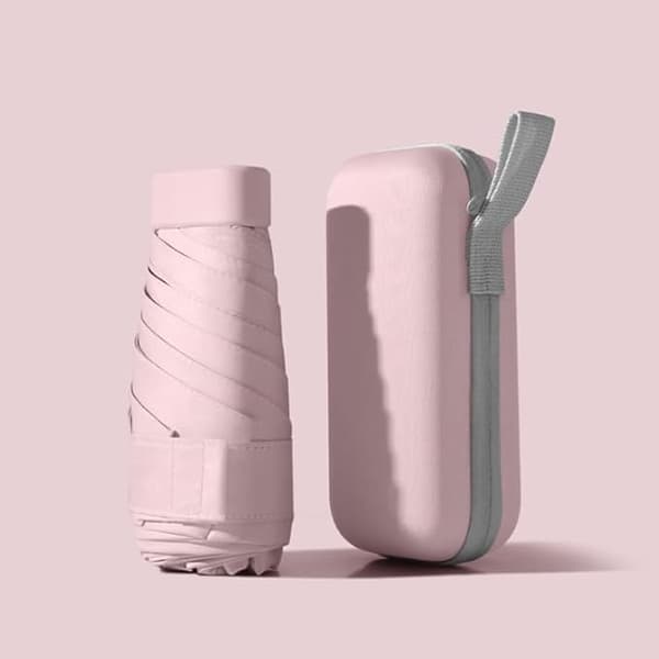 Mini foldbar paraplyovertræk Letvægts bærbar solregn lomme sort