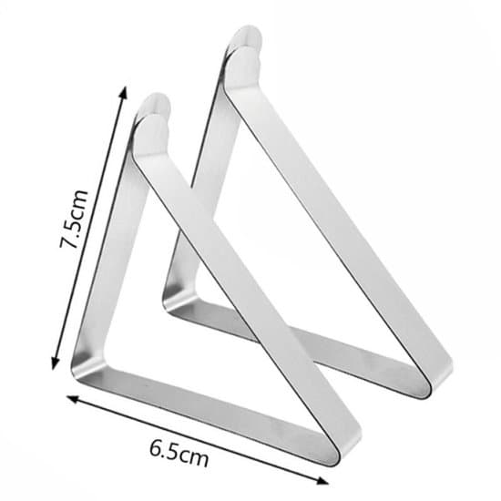 Bordsduksklämmor, 12-pack, rostfritt stål, 7,5*6,5 cm, silver