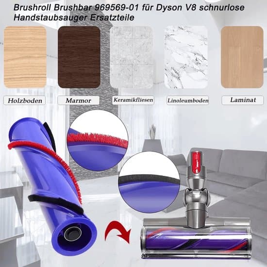 Velegnet til Dyson V8 støvsuger rullebørste.