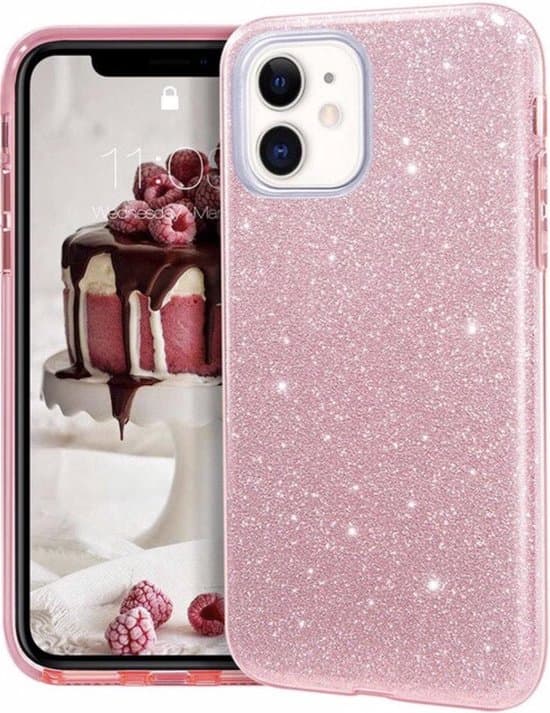 Takakansi Apple iPhone 11:lle - Pinkki - Kimaltelevat paljetit