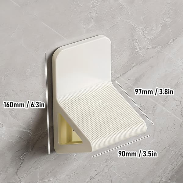 2-pack duschfotpall - Borrfri väggmonterad triangulär halkfri pall för rakning av ben, duschfotpallfäste (beige)