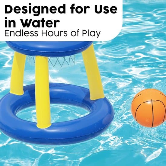 Uppblåsbar basketbaddräkt, flytande poolspel, orange