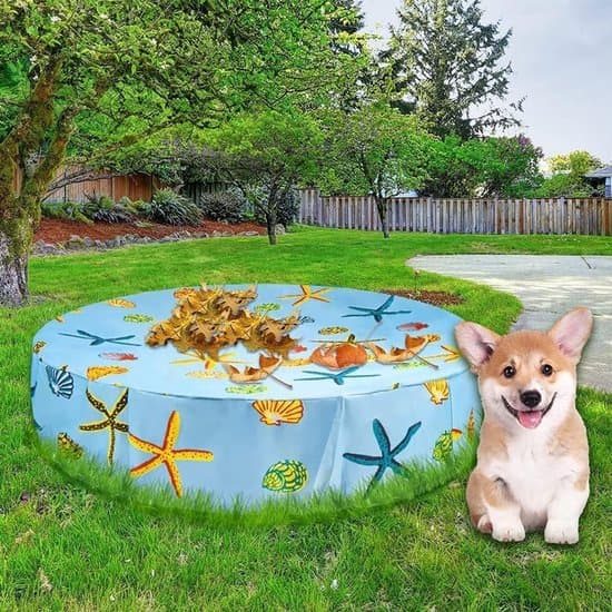Runt poolskydd - Poolskydd - Skyddar poolen - Justerbar dragsko - 122cm - Blå