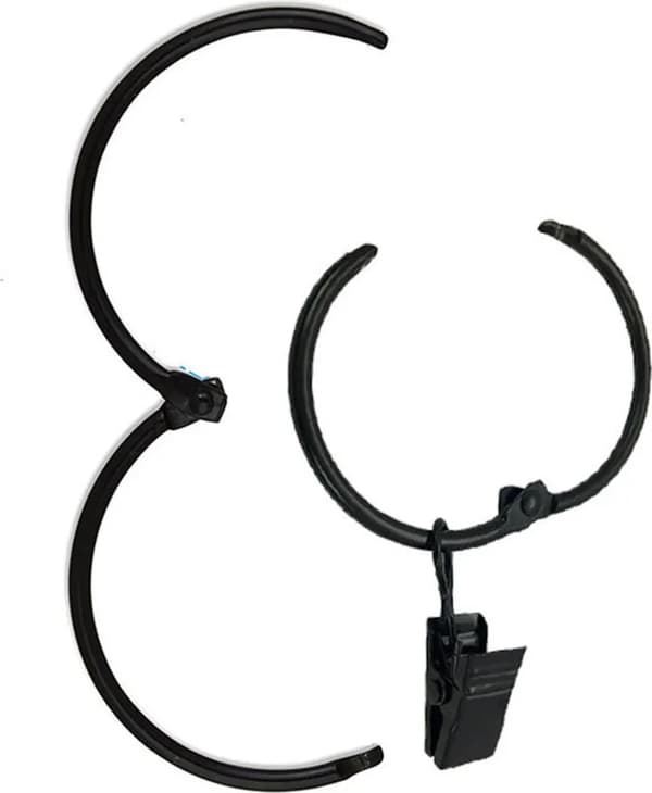 Gardinringklemmer, sort, 20 stk. pr. pakke