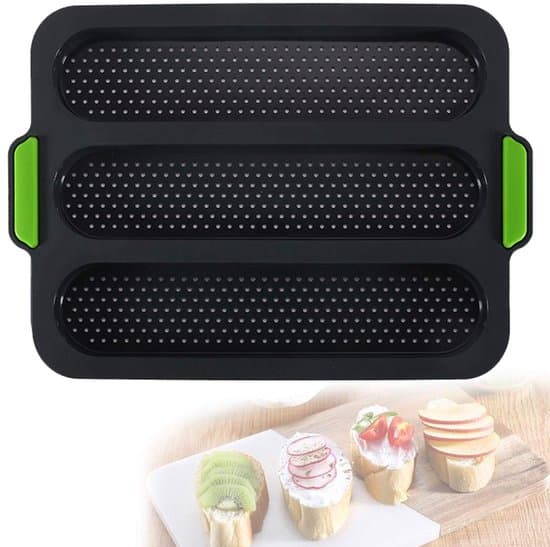 Mini rektangulär bakform, non-stick silikonform för franskt bröd, DIY 8-delad rektangulär bakform