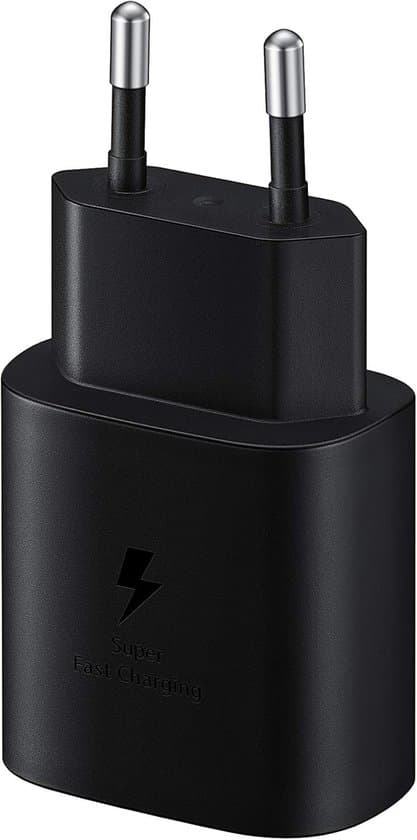 USB-C, 25W ultrahurtig strømadapter, USB-C til USB-adapter, hurtig opladning, kabelfri, sort