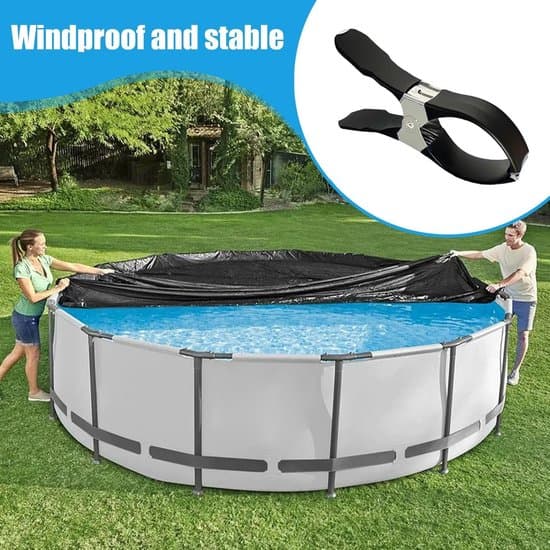 Poolklemmer - Coverclips - Poolcover - Rustfrit stål - 12 stk. - Sølv