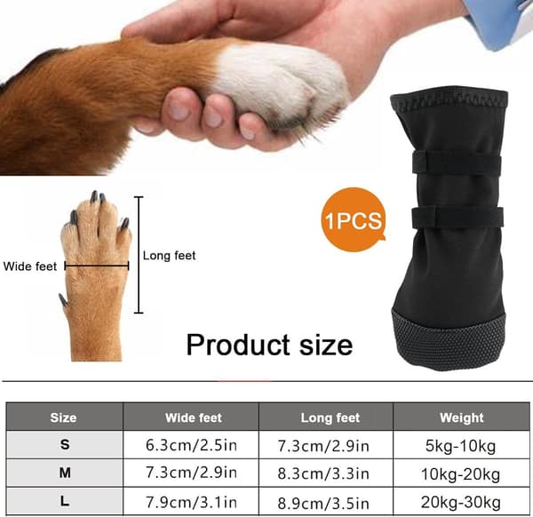 Hundskor, utomhustassskydd/strumpor, halkfria, slickresistenta, för stora hundar, medium