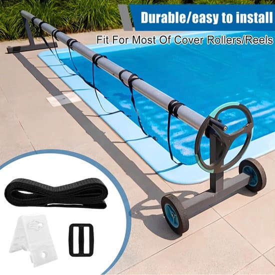 Poolöverdragstejp - Skyddstejp - Poolunderhåll - 8-pack - 280g - Svart