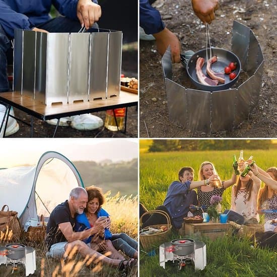 Vikbara vindskydd i aluminium för gasspis - 10-pack, perfekt för grillar, camping och picknick.