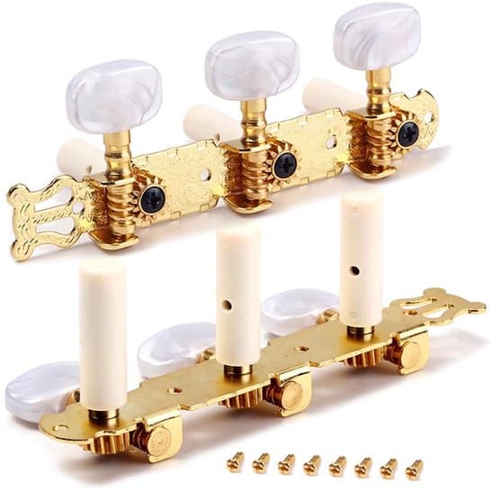 Gitarrstämmare - Stämskruvar för Klassisk Gitarr - 2-pack - Pärlemorvit - Stämskruvar - Lämplig för Klassiska Gitarrer