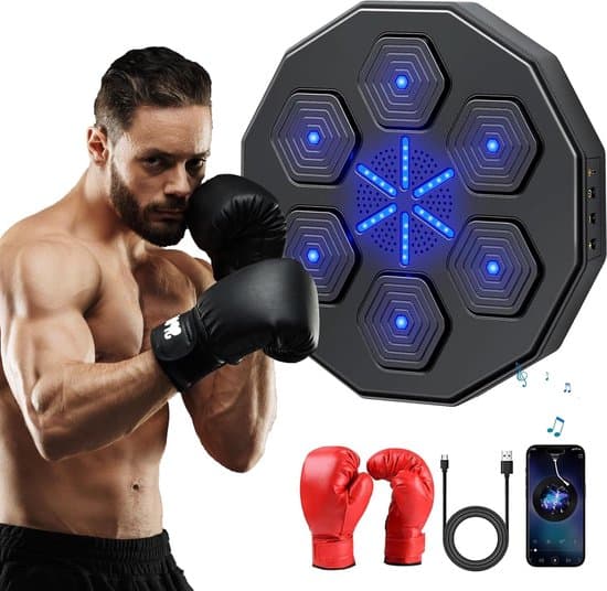 Smart väggmonterad boxningsmaskin för hemmet | Bluetooth boxningsträningsenhet med boxningshandskar