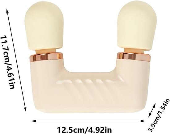 Minimassager – ABS | Slagkropsmassager – Dobbelt-hoved kropsmassager (Beige)
