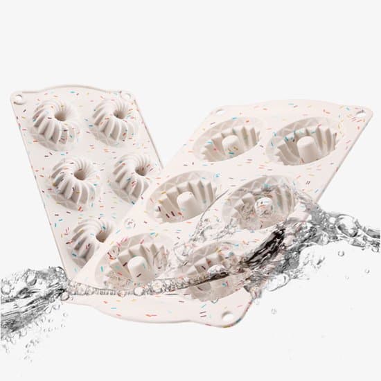 Varmebestandig silikone kageform, 6-hullers design, DIY donut- og kagebageform