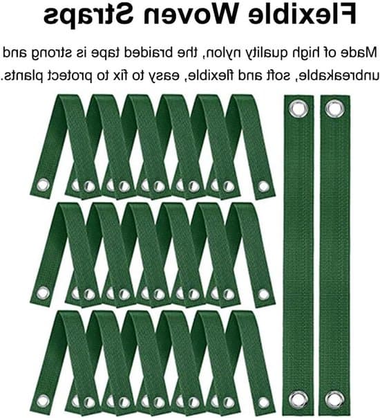 6-pack 40 x 3,8 cm justerbara, robusta gröna trädremmar för växtstöd