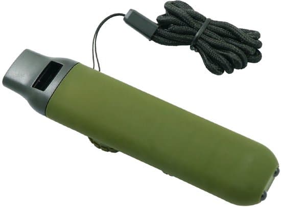 2-delat 7-i-1 nödflöjtset - Med kompass/termometer - Militärgrön
