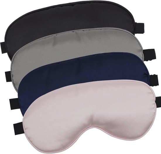 Sovmask - 4-pack Silkeslen Satin Ögonbindel med Justerbar Rem