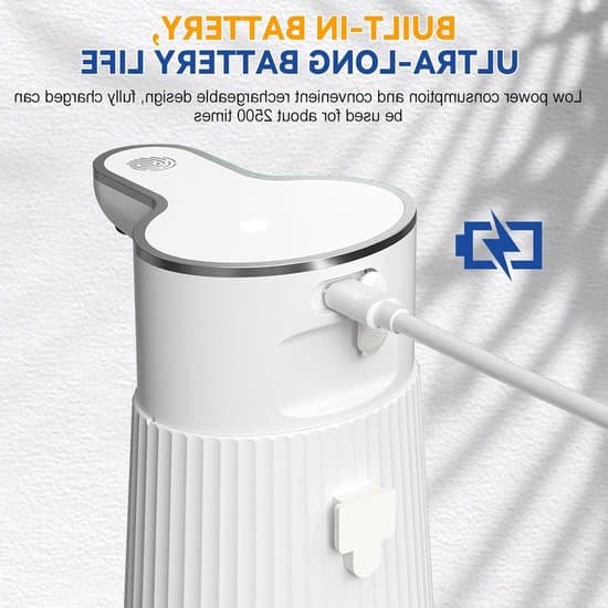 Automatisk tvåldispenser med 500 mAh och väggfästen