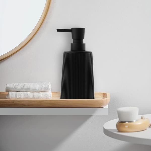 Mat Sort Sæbedispenser - Moderne Bondegårdsstil, Velegnet til Badeværelser og Køkkener, Rustfri Pumpehoved, 250 ml