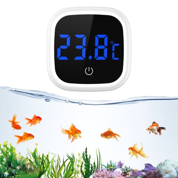 Akvarietermometer, detektor för akvarievattentemperatur, LED digital termometer - vit