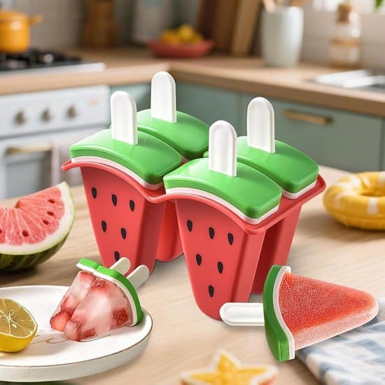 Vandmelon Silikone Isform - 4 Rum Genanvendelig Ispindeform til Sommertreats