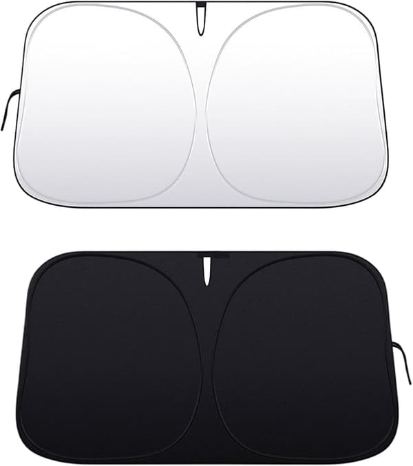 2-pak foldbare solskærme til bilens forrude (145x80cm)