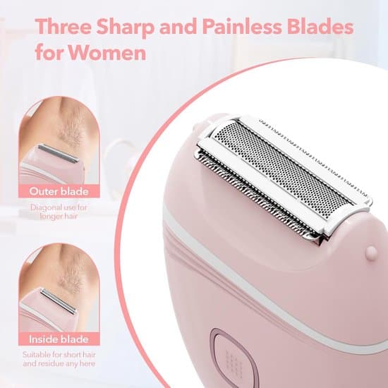Genopladelig elektrisk hårfjernings-epilator til kvinder (pink)