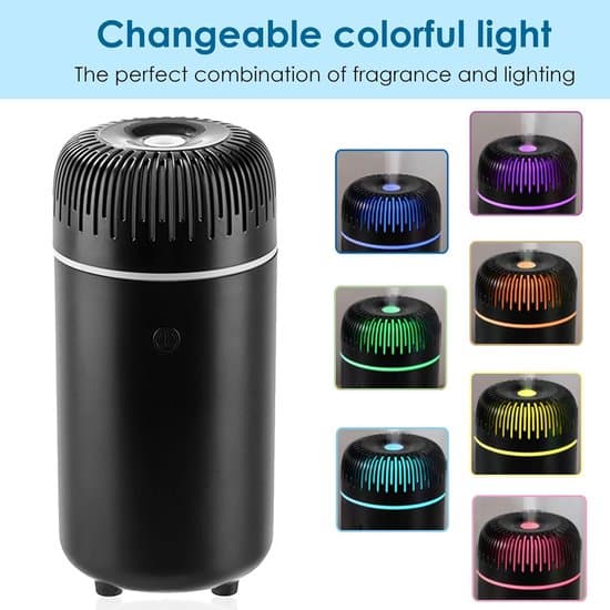 Lämplig för bildiffusor luftfuktare 100 ml aromaterapi mini bärbar LED svart