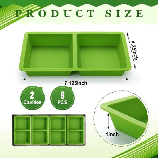 Silikonbakformsavdelare - Bakmattedelare - Silikonmatformar - 4-pack - Grön