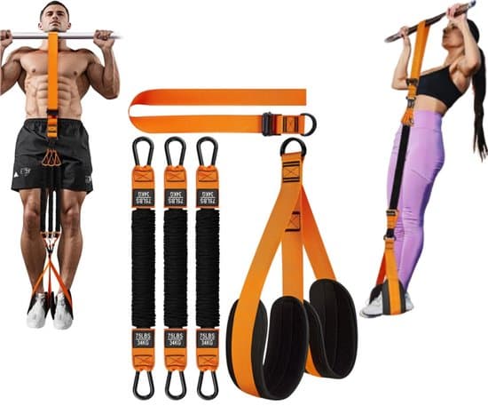 Motståndsband med pedaler för pull-ups - Orange