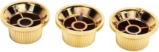 Volymratt för elbas, Potentiometerratt, Gitarrratt, 3-pack plast 2T1V-rattar, Tonkontroll (Guld)