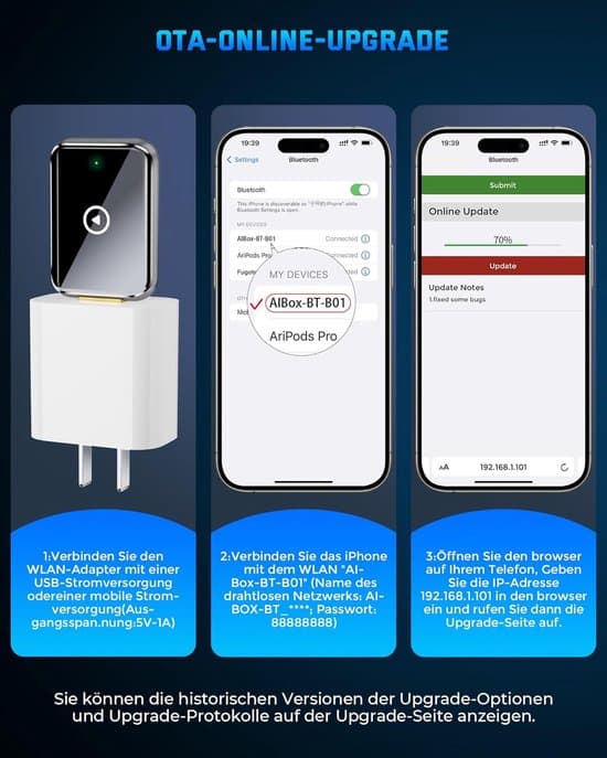 2025 Trådløs CarPlay-adapter til iPhone, mini plug-and-play