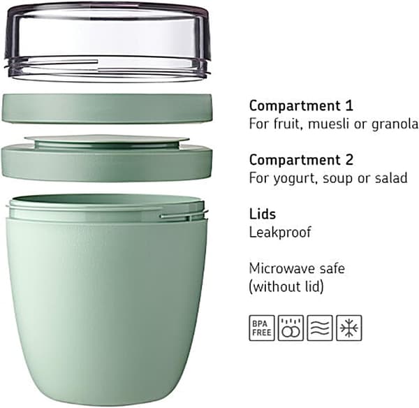Runde yoghurtkopper, runde madkopper, yoghurtkopper, runde kopper, 500 ml 200 ml, pakke med 2, sort