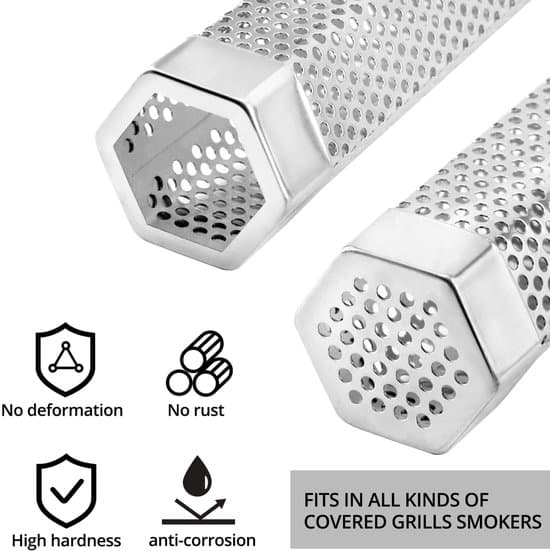 Rökrör för grill - Hållbart rostfritt stål - 30,5 cm