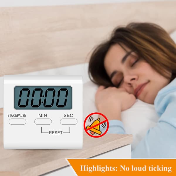 2-pack digitala miniköksnedräkningstimer med magnetisk baksida (vit).