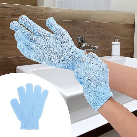 Eksfolierende badehansker 5-finger design - 3 par - Eksfolierende brusehandsker - Mudderfjernelseshansker - Badehåndklædehandsker - Skrubbehandsker