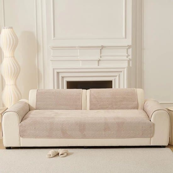 Krystal fløjl sofabetræk - khaki - 70x180 cm
