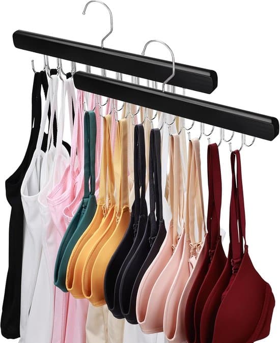 Träbehåkare - 20 krokar - 2-pack - Svart
