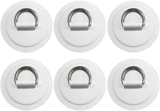 Pakke med 6 D-ring lapper i rustfrit stål til kajakker og boards