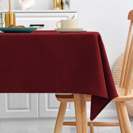 110x160 cm Vinröd Rektangulär Stänksäker Vattentät Linne Bufféduk