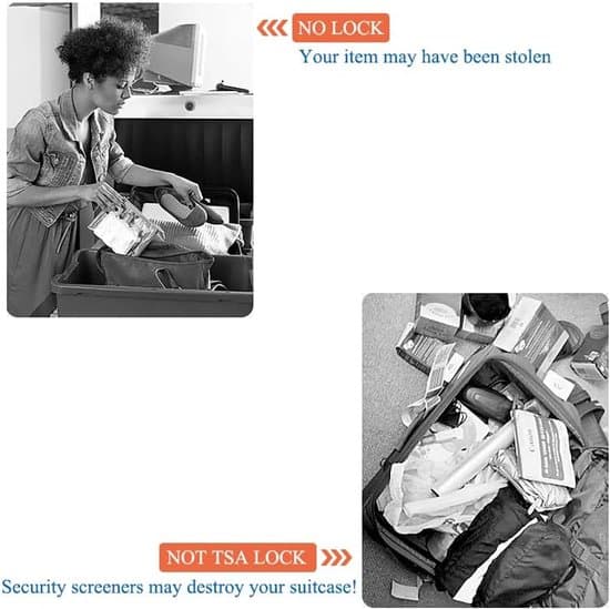 Resväskelås – TSA 007 Bagagelås – 3-siffrigt kombinationslås – för byte och modifiering av resväskor – Flygresor Tillbehör – Svart