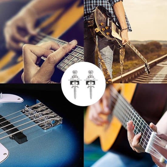 2-delad gitarrrem spänne anti-halk lämplig för klassisk elbasgitarr ukulele 5x2.2cm silver