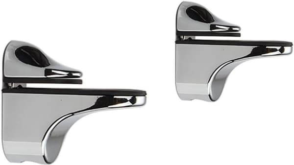 2-pack - Justerbara hyllkonsoler för trä/glas väggmontering – Polerad krom