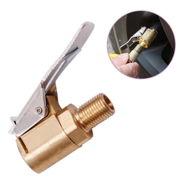 Messing oppustningsdyser, luftpumpeclips, bilventiladaptere, konnektorclips